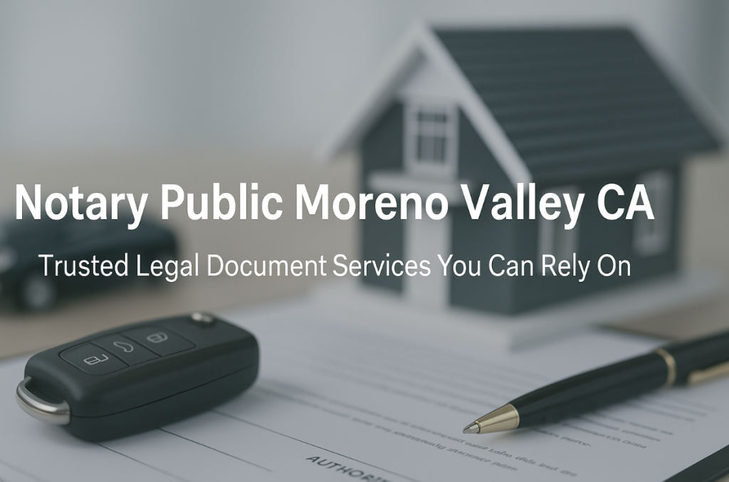 Notary Public Moreno Valley CA – Trusted Legal Document Services