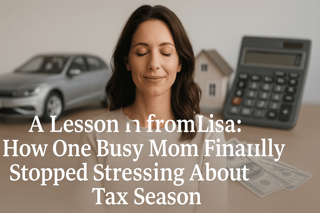 A woman reviewing tax documents at home in Moreno Valley, representing personal tax return services.